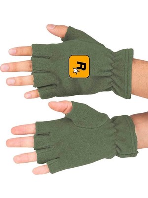 Gta Baskılı Kışlık Kesik Polar Eldiven BLL3552