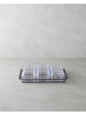 English Home Axel Akrilik 6 Bölmeli Kahvaltılık 25 x 35 cm Antrasit