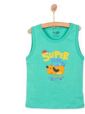 Hellobaby Basic Erkek Süper Köpek Baskılı Atlet Tshirt Erkek Bebek