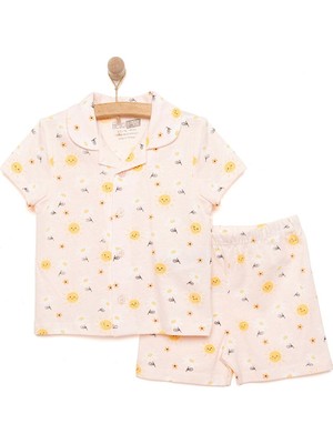HelloBaby Gömlek Yaka Güneş Desenli Kısa Kol Pijama Takımı