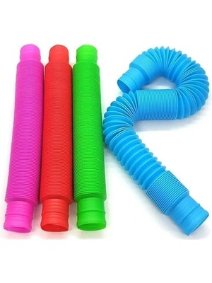 Bir Adet Pop Tubes Bükülebilir Eğlenceli Uzayan Boru Oyuncak Hortum