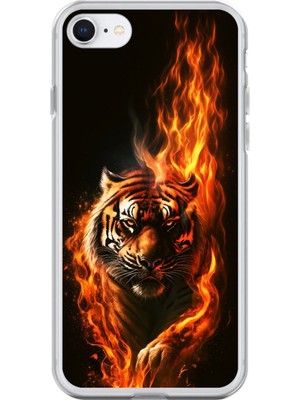 Dali Design iPhone 6s Plus Uyumlu Şeffaf Kılıf Kaplan Tasarımlı