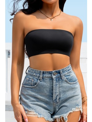 Merry See Dikişsiz Balensiz Çıkarılır Pedli Lazer Kesim Kaydırmaz Şeffaf Silikonlu Straplez Sütyen