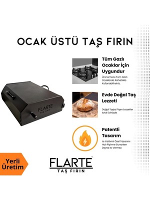 Teknotrust Flarte Taş Fırın, Gerçek Taş Pişirme Deneyimi, Elektrik Gerekmez, 20L Hacim Camsız