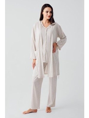 Artış Collection Kısa Kollu Düğmeli Pamuklu Hamile Sabahlık Pijama Takım 17300