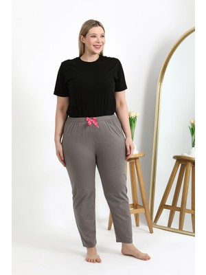 Akbeniz Kadın Pamuklu Büyük Beden Alt Pijama 27559 Vizon