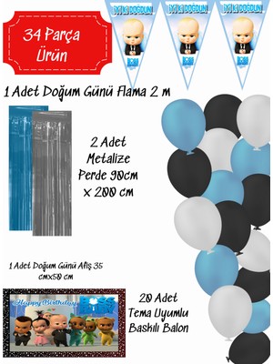 snowparty Baby Boss Patron Bebek Doğum Günü Süsleri Parti Seti