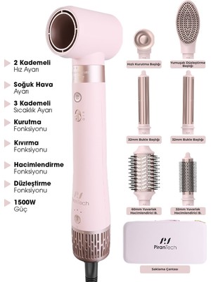 Pirantech KS-611 Airbreeze 6 Başlıklı Saç Şekillendirme Ve Kurutma Seti - Bukle, Hacim, Hızlı Kurutma