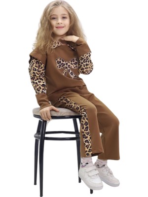 Leopar Desenli Kahverengi Iki Parça Takım (4-11 Yaş)