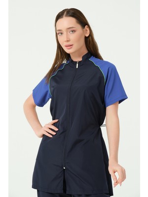 Reglan Biyeli Yarım Kol Yarı Kapalı Mayo