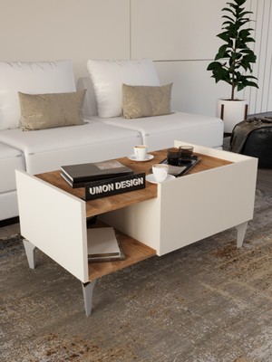 Teos Orta Sehpa Kapaklı Bölmeli Kahve Sehpası