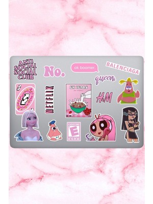 Pretty Temalı Sticker Seti, Çıkartma, Ajanda Bujo Scrapbook Kolaj Etiket Bullet Journal