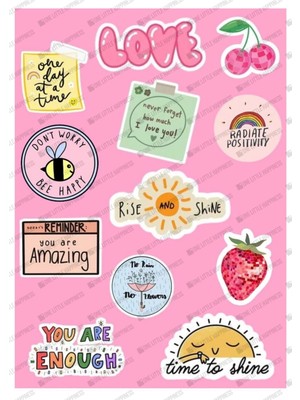 Posıtıve Vıbes Stıcker Seti Defter Ajanda Planner Laptop Notebook Tablet Sticker