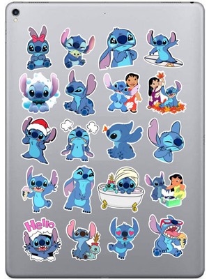 Stitch Seri 2 Macbook Notebook Tablet Telefon Ajanda Laptop Defter Sticker Seti