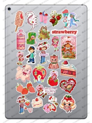 Çilek Kız Sticker Paketi Bullet Journal Defter Çıkartma Ajanda Laptop Etiket