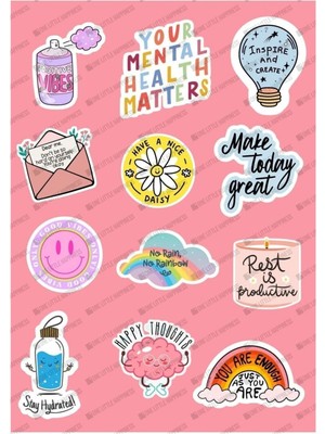 Posıtıve Vıbes Stıcker Seti Macbook Notebook Tablet Telefon Ajanda Laptop Defter Sticker Seti