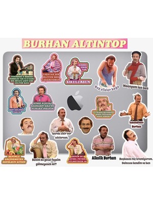 Burhan Altıntop Macbook Notebook Tablet Telefon Ajanda Laptop Defter Sticker Seti