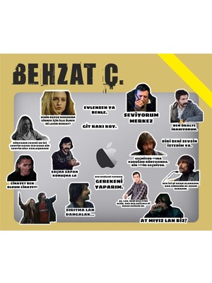 Behzat Ç Macbook Notebook Tablet Telefon Ajanda Laptop Defter Sticker Seti
