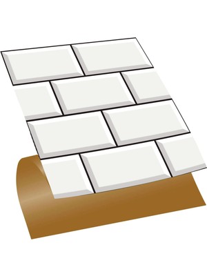 Tink Kendinden Yapışkanlı Büyük Beyaz Koyu Derzli Metro Desenli Pvc Karo 30X30 cm (33 Adet) 3 M2