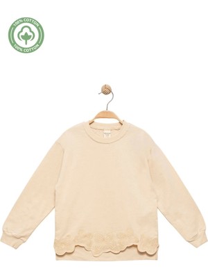 Kız Çocuk %100 Pamuk Nakışlı Sweat - Çocuk Giyim