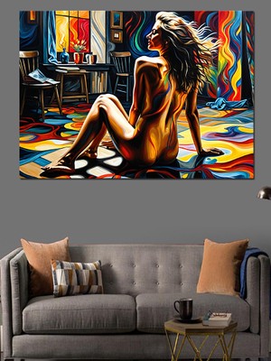 Nü Kadın Dekoratif Kanvas - Mdf Ahşap Tablo