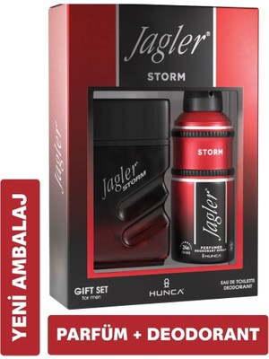 Jagler JAGLER Storm Erkek Parfüm Seti 90 ml EDT + 150 ml Deodorant Lüks Hediyelik Ambalaj