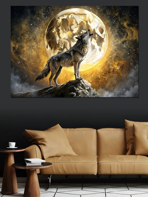 Bozkurt  ve Dolunay Dekoratif Kanvas - Mdf Ahşap Tablo