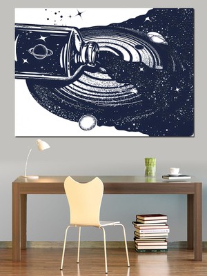 Uzay Tozu Dekoratif Kanvas - Mdf Ahşap Tablo