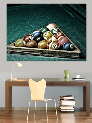 Bilardo Topları Dekoratif Kanvas - Mdf Ahşap Tablo