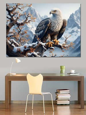 Daldaki Kartal Dekoratif Kanvas - Mdf Ahşap Tablo
