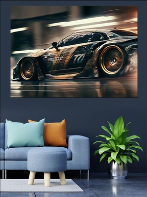 Spor Araba Dekoratif Kanvas - Mdf Ahşap Tablo