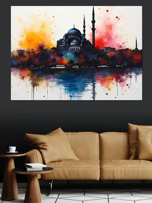 Istanbul Silueti Dekoratif Kanvas - Mdf Ahşap Tablo