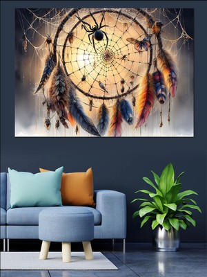 Düş Kapanındaki Örümcek Dekoratif Kanvas - Mdf Ahşap Tablo