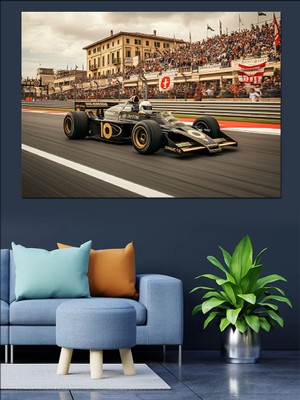 Formula Yarış Aracı Dekoratif Kanvas - Mdf Ahşap Tablo