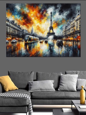 Eyfel Kulesi Patlaması Dekoratif Kanvas - Mdf Ahşap Tablo