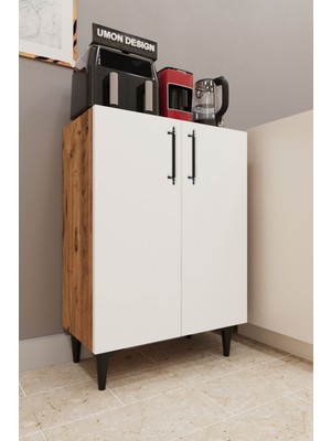 Çok Amaçlı Dolap Ayaklı Kapaklı Raflı Mutfak- Banyo- Kıyafet- Ofis- Hol- Balkon Beyaz