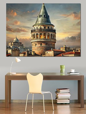 Istanbul Galata Kulesi Dekoratif Kanvas - Mdf Ahşap Tablo