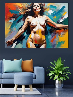 Nü Kadın Dekoratif Kanvas - Mdf Ahşap Tablo