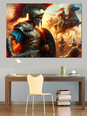 Savaşan Romalı Askerler Dekoratif Kanvas - Mdf Ahşap Tablo