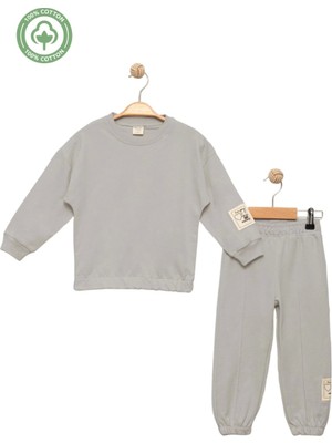 Kız Çocuk %100 Pamuk Lastik Detaylı Eşofman Takımı - Çocuk Giyim