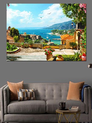 Deniz Manzarası Dekoratif Kanvas - Mdf Ahşap Tablo