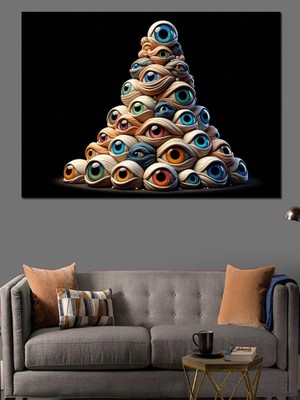 Renkli Gözler Dekoratif Kanvas - Mdf Ahşap Tablo