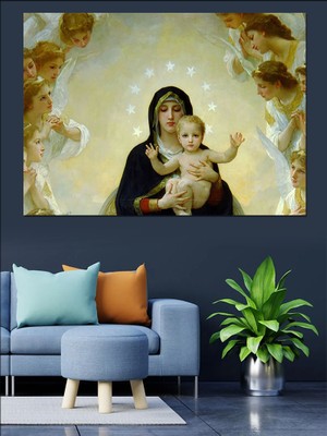 Isa ve Meryem Dekoratif Kanvas - Mdf Ahşap Tablo