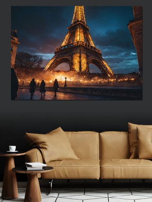 Eyfel Kulesi Dekoratif Kanvas - Mdf Ahşap Tablo