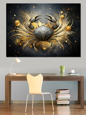 Yengeç Burcu Dekoratif Kanvas - Mdf Ahşap Tablo