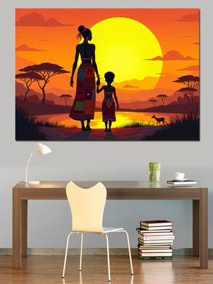 Gün Batımı Manzarası Dekoratif Kanvas - Mdf Ahşap Tablo