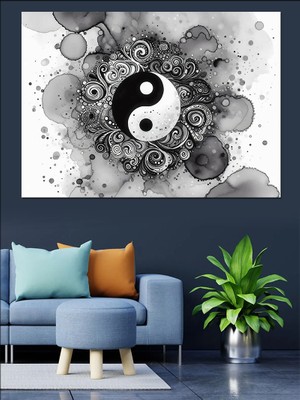 Yin-Yang Sanatı Dekoratif Kanvas - Mdf Ahşap Tablo