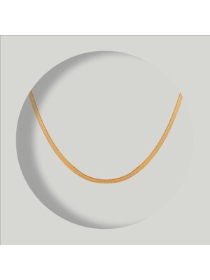FourSolos Çelik Kadın Kolye, Italyan Zincir Model, Gold Renk, NO:173
