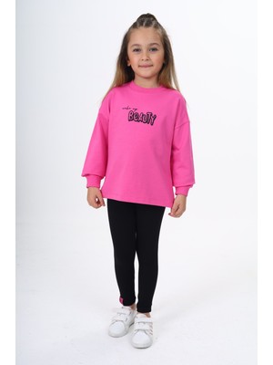 Toontoy Kız Çocuk Baskılı Taytlı Takım