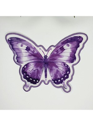 Mor Kelebek Şeklinde Nakış Kenar Kumaş Kokteyl Peçetesi 1 Adet